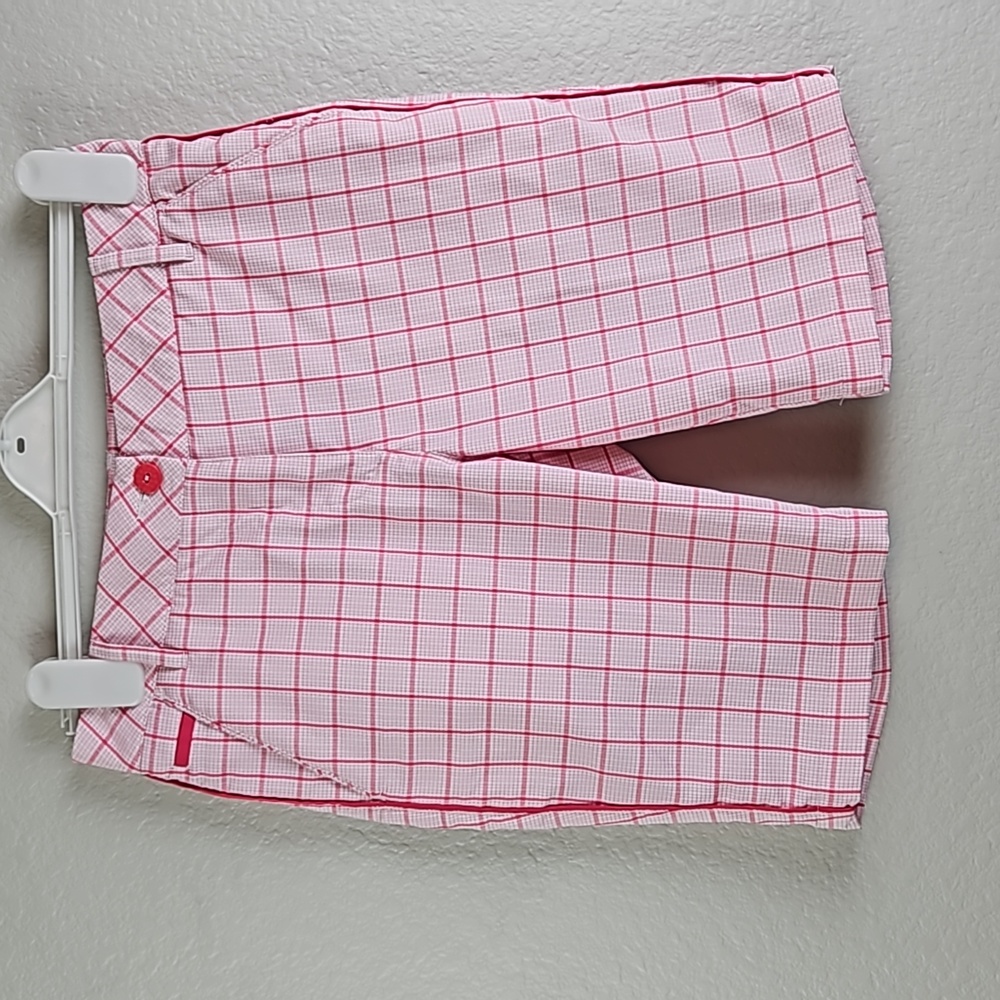 Puma | Women's Activewear Golf Plaid Pink/White Shorts